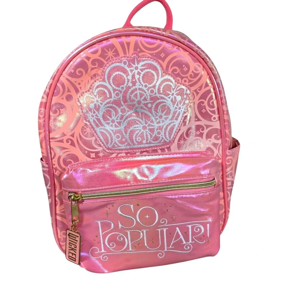 Wicked Glinda So Popular Mini Backpack Iridescent Pink Faux Leather Universal
